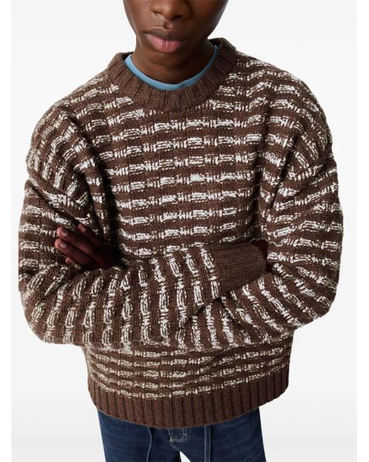 Axel Arigato Brown Sonar Striped Sweater for men