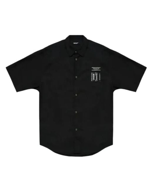 Undercover Black Logo-Tag Cotton Shirt for men