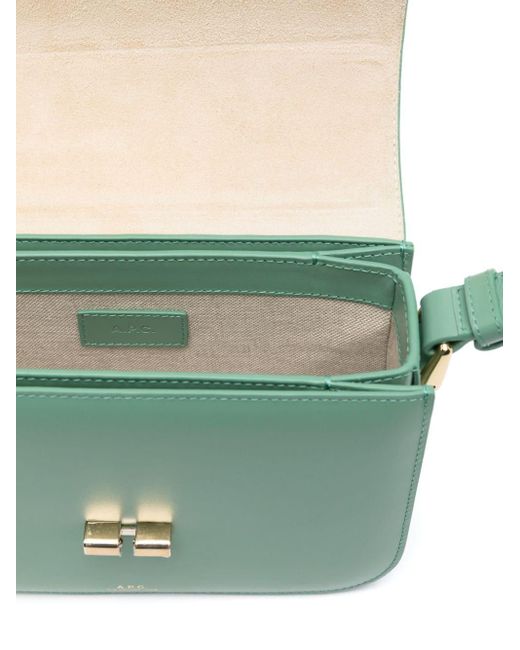 A.P.C. Green Small Grace Leather Shoulder Bag
