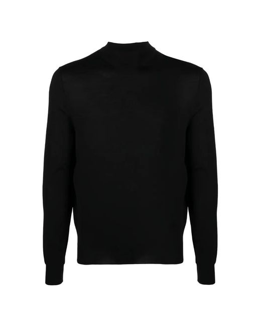 Drumohr Black High-Neck Wool Sweater for men