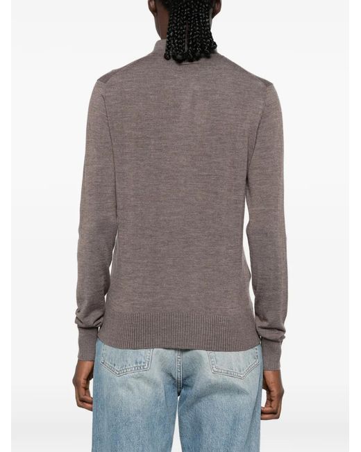 Pinko Brown Vaduz Wool Polo Top