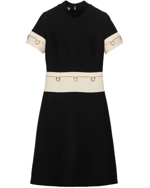 Prada Black Ring-Detail Midi Dress
