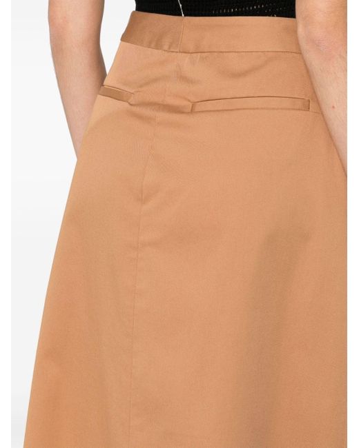 Fabiana Filippi Brown Pleat-detailing Maxi Skirt