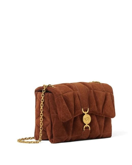 Versace Brown Quilted Chain Cross Body Bag