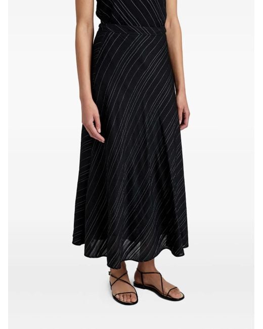 Proenza Schouler Black Gewebter Kaia Midirock mit Streifen