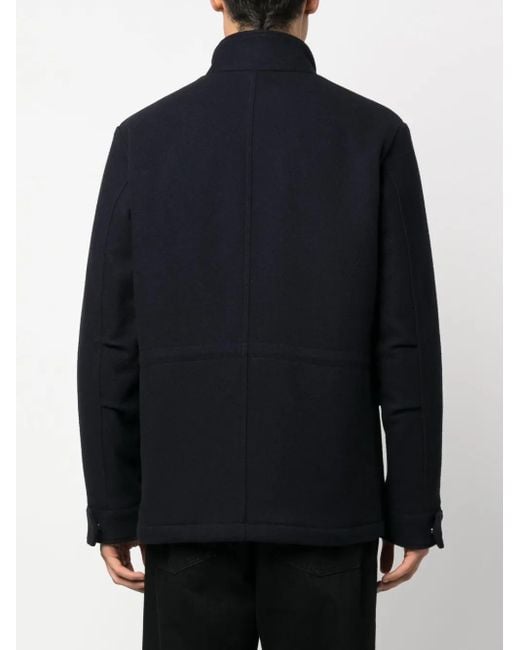 Fay Blue Field Drawstring-Waist Wool Blend Jacket for men