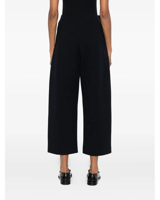 Max Mara Blue Cropped High-Waisted Trousers