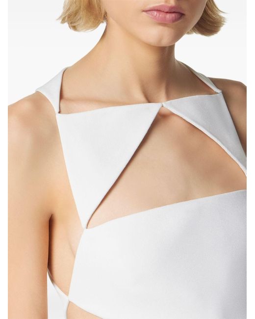 Versace Uitgesneden Maxi-jurk in het White