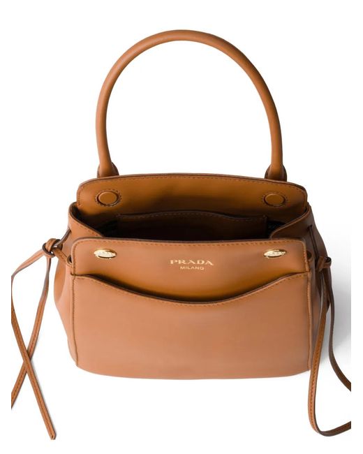 Prada Brown Carry Mini Leather Handbag