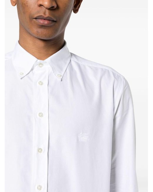 Camisa con logo bordado Etro de hombre de color White