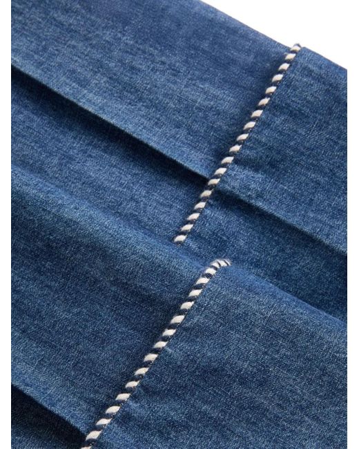 Valentino Garavani Blue Denim Chambray Pants