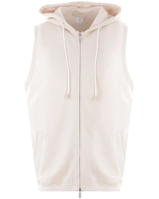 Eleventy Sleeveless Hoodie in White for Men Lyst UK