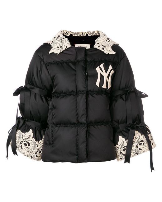 Gucci Black Ny Yankees Embroidered Puffa Jacket