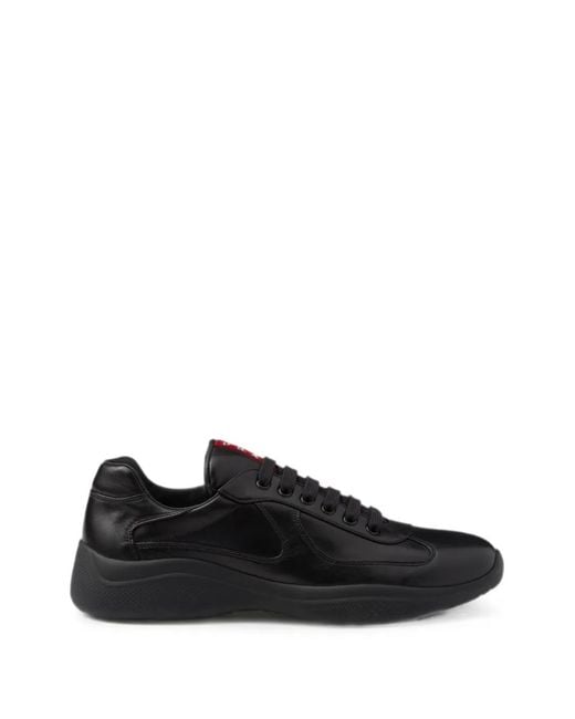 Prada Black America's Cup Nappa Leather Sneakers for men