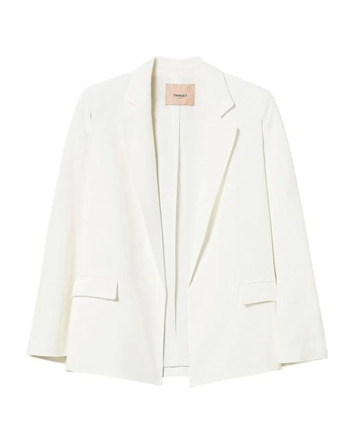 Blazer Con Mantella di Twinset in White