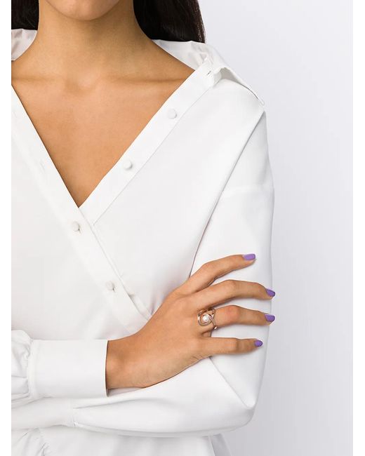 Tasaki White 18Kt Rose Atelier Aurora Akoya Pearl Ring