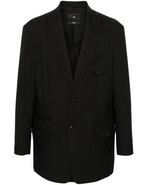 Y-3 Black Sport Uniform Recycled-polyester Blazer for men