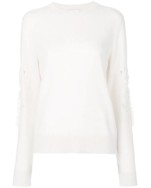 Barrie White Romantic Timeless Cashmere Round Neck Pullover
