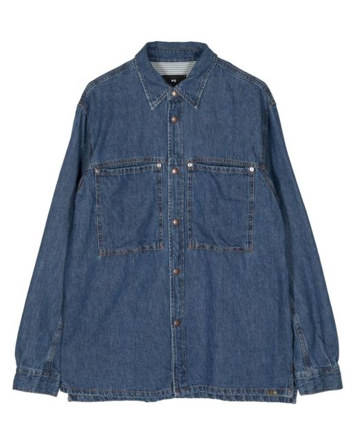 PS by Paul Smith Blue Button Up Denim Shirt for men