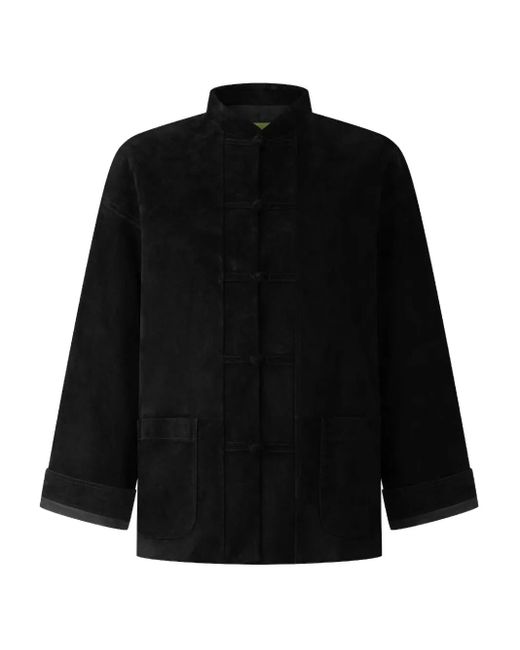 Shanghai Tang Black Tang Jacke aus Wildleder