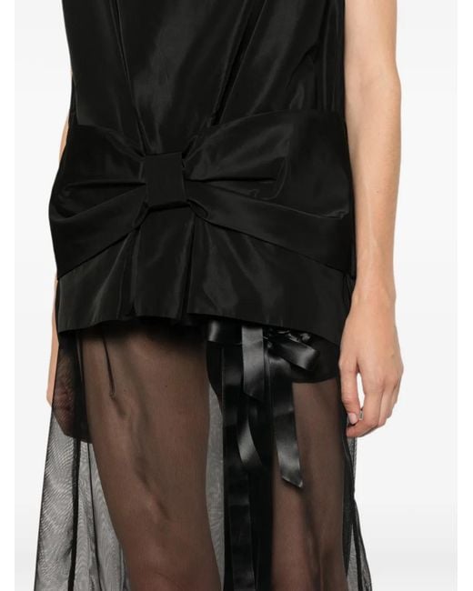 Simone Rocha Black Bow-Detail Peplum Top
