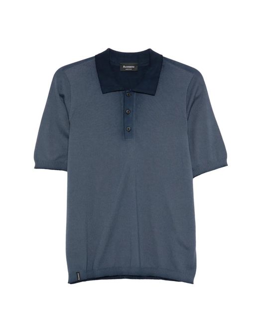 AROVESCIO Men's Blue Button Polo Shirt
