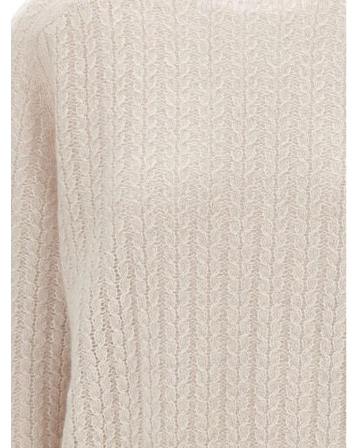 Hemisphere White Cable-Knit Sweater