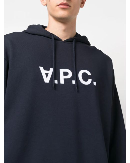 A.P.C. Blue Organic Cotton Hoodie for men