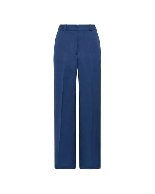 Maliparmi Blue Timeless Pressed-Crease Straight-Leg Trousers