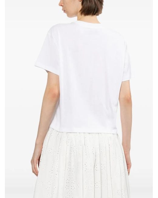 A.P.C. White Logo-Print T-Shirt