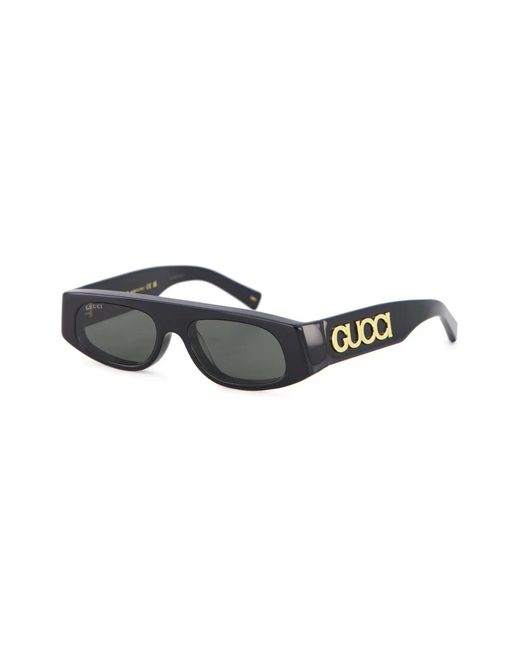 Gucci Black Rectangle-Frame Sunglasses