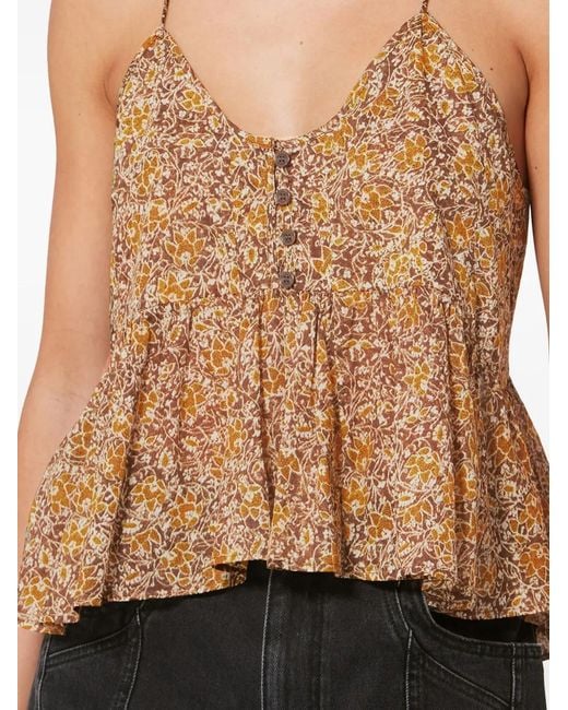 Isabel Marant Brown Floral Blouse