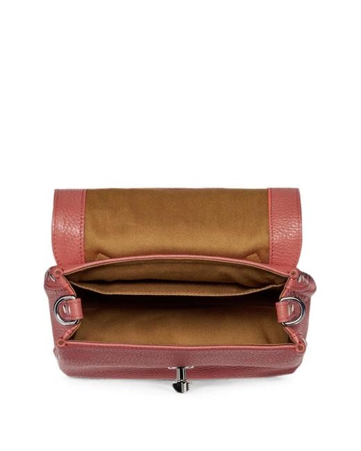 Zanellato Red Sac Porté Épaule Baby Postina En Cuir Martelé