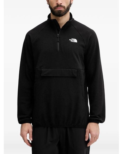 The North Face Black Kecha Waffle-Knit Half-Zip Sweatshirt for men