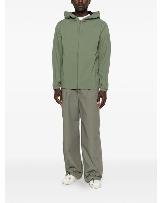 Rains Green Suva Hooded Hardshell Jacket