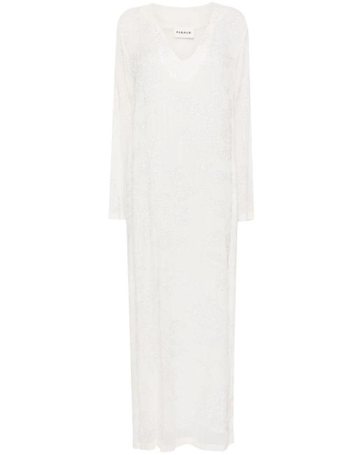 P.A.R.O.S.H. White Rilda Bead-embellished Dress