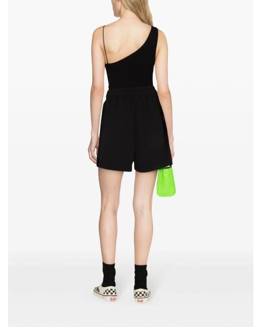 Palm Angels Black Logo Cotton Shorts