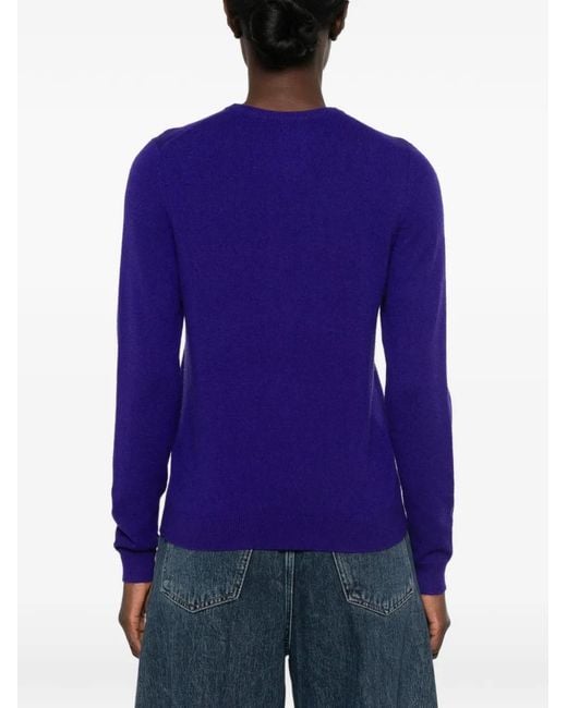 Bompard Purple Crew-Neck Cashmere Sweater