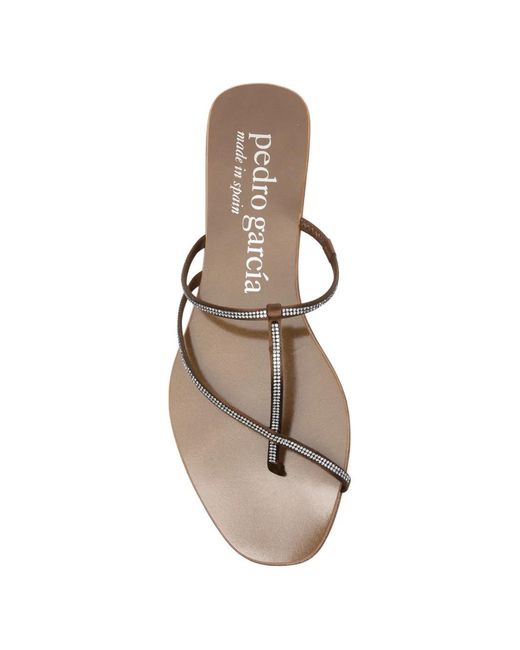 Pedro Garcia Brown Estee T-Strap Flat Sandals