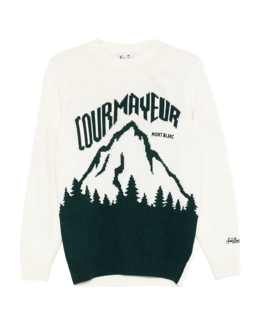 Mc2 Saint Barth Blue Bombardino Mountain-Graphic Sweater for men