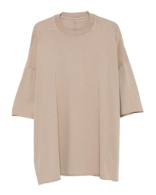 Rick Owens Natural Dropped-Hem Drawstring T-Shirt for men