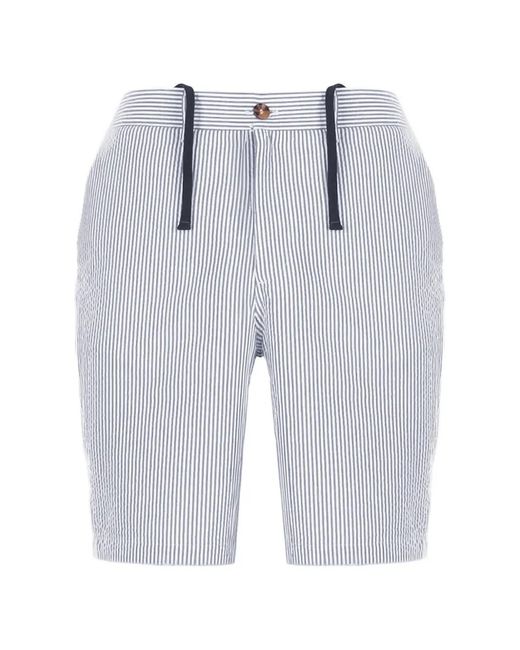 Mc2 Saint Barth Blue Striped Drawstring Shorts for men
