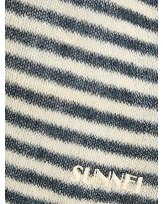 Sunnei White Striped Sweater