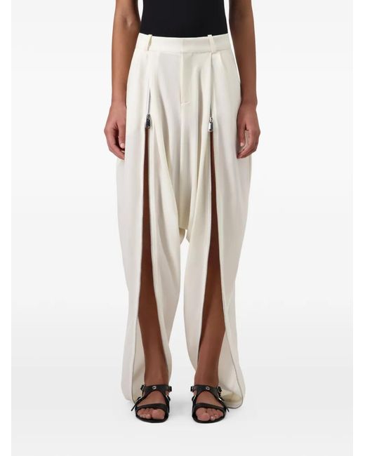 Coperni White Sarouel-Inspired Zipped Trousers