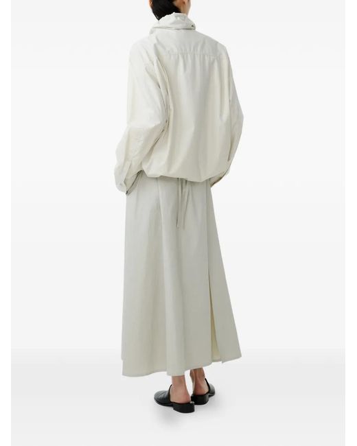 Studio Nicholson White Lismore Drawcord Collar Jacket