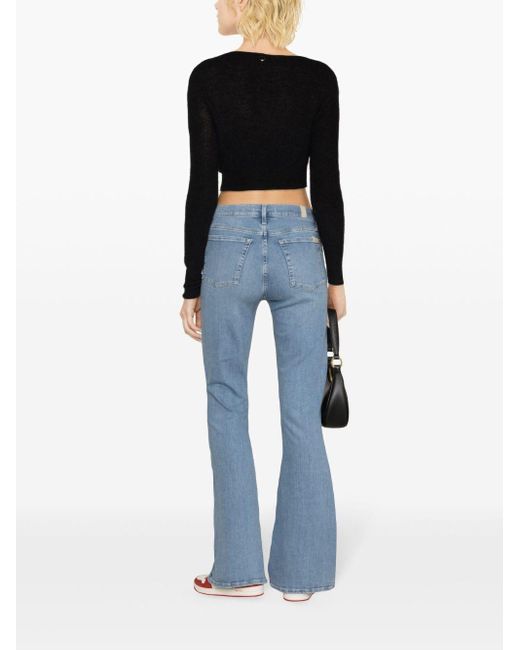 7 For All Mankind Blue High-waisted Jeans