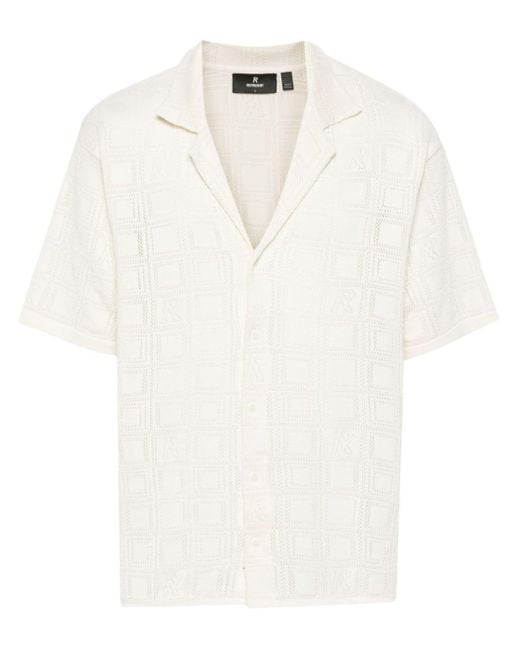 Represent White Pointelle-Knit Shirt for men