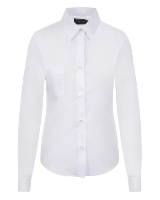 10 Corso Como White Popeline-Hemd mit klassischem Kragen