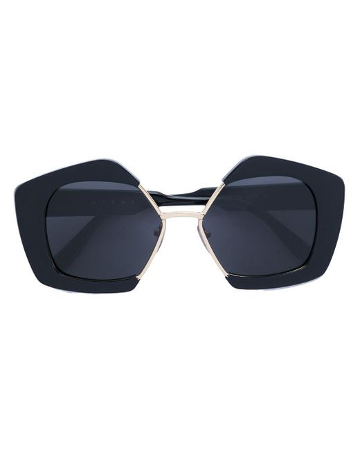 Geometric frame sunglasses Marni en coloris Black