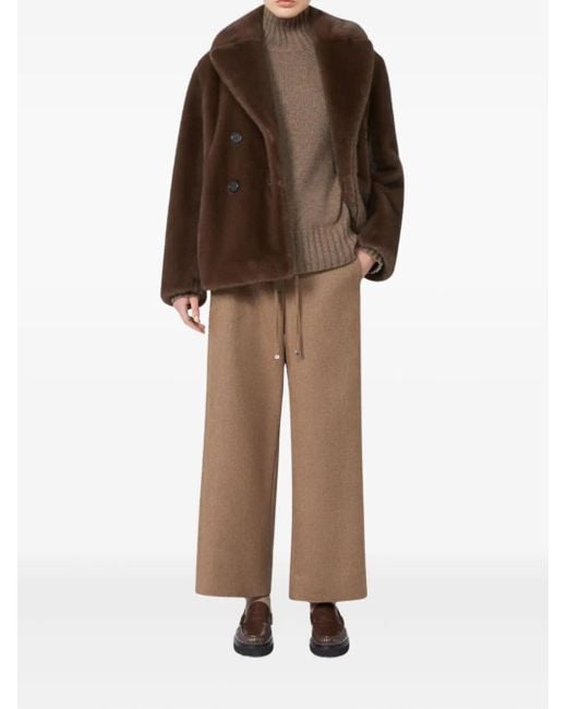 Max Mara Brown Double-Breasted Collar Jacket